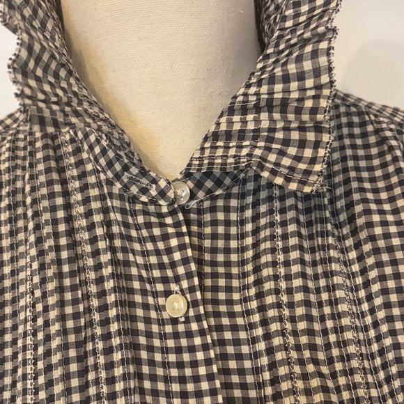 Trivets Navy and White Gingham Button-Up Blouse - Picture 3 of 7
